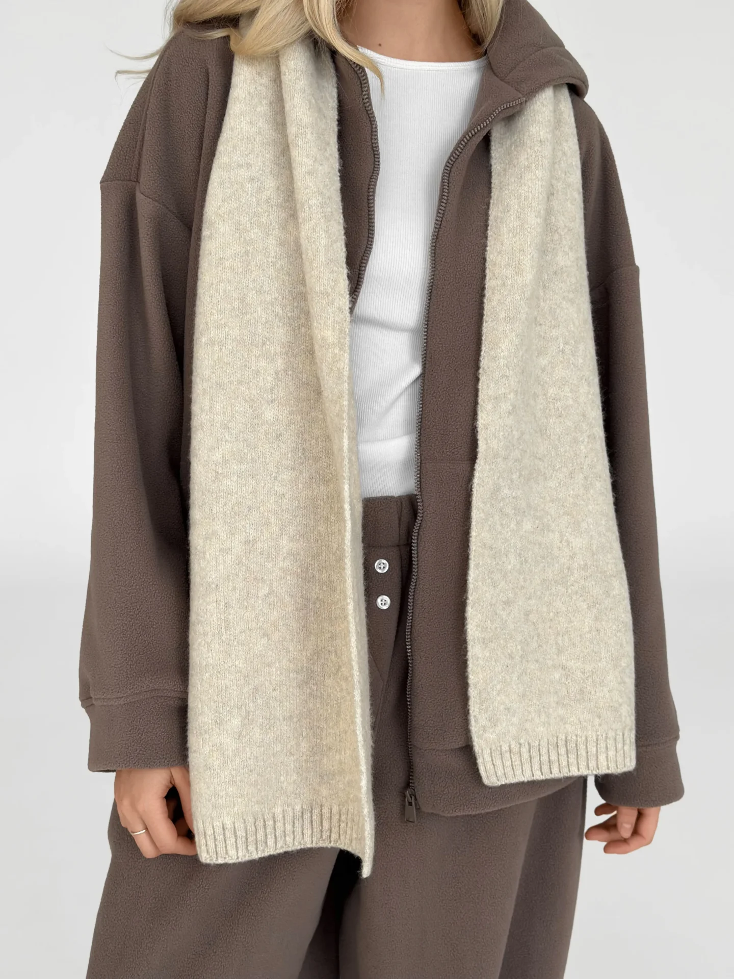 Szalik dziany, beżowy melanż