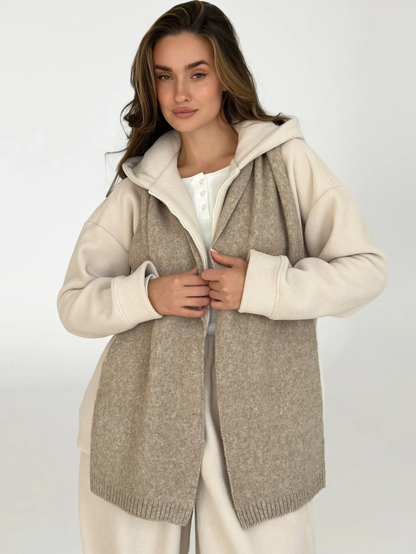 Szalik dziany, mokka melanż