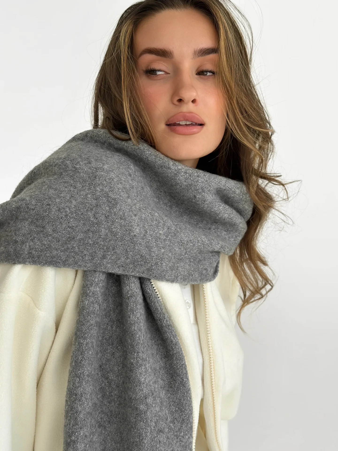 Szalik dziany, grafitowy melanż