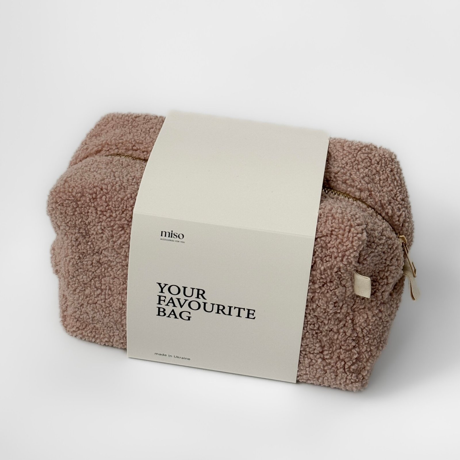 Kosmetyczka TEDDY średnia kwadratowa, pudrowa